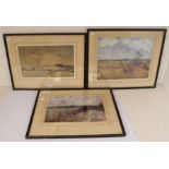 Collection of mid 20th century hunting prints, some signed by artist. i.e Meynell Hunt, Quorn Hunt