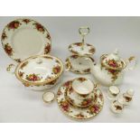 A collection of Royal Albert Old Country Roses china dinner and tea service to include: 6 x