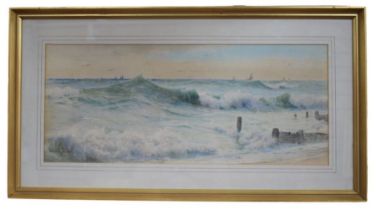 Ernest Stuart  ( British FL : 1889-1915 ) A watercolour of a sea scene. Signed by artist lower left