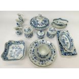 A large collection of mid 20th century German Hutschenreuther porcelain blue and white dinner and