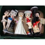 Collection of six Betty Boop figures, approx. 30cm high.