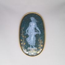 A French Pate sur Pate and gilded plaque of  a  nymph   ‘a Madame  A. Pierret, Souvenir amieal ‘