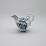 A Worcester porcelain  blue and white ‘Dolphin Ewer’ cream boat Circa 1770  Size: 7cm high