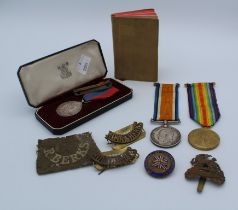 A First War pair of medals to 21574 Private S.C Farrow, Royal Berkshire Regiment. together with a