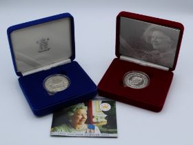 2002 The Queen Mothers silver proof Memorial Crown 2002 Her Majesty The Queen Golden Jubilee Crown