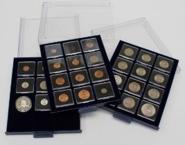 Three trays of mixed mostly pre decimalisation including 1902 One Third of a Farthing