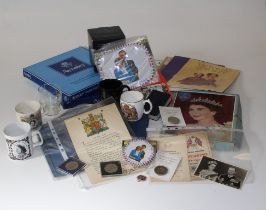 A mixed lot of Royal Commemorative wares, including boxed plates, proof crowns, 1922 official