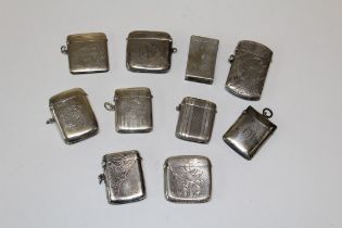 Joseph Gloster, a silver vesta case with vacant shield cartouche, Birmingham 1903, together with