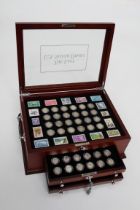 The Last US Silver Dimes plus stamps and cabinet supplied by Danbury Mint