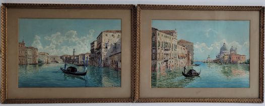 Ferdinando Silvani (Italian 1839-1899), "Gondolier on the Grand Canal, Venice", together with