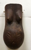 A large African carved wooden tribal figure. H:55cm