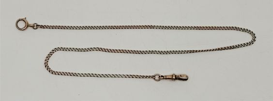 A 9ct. bi-colour gold curb link watch chain, length 40.5cm. (7.2g)