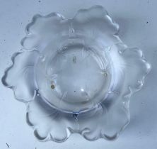 A Lalique glass bowl and another glass bowl