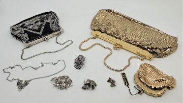 A small collection of novelty white metal costume jewellery, to include: a paste set brooch