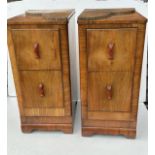 A pair of Art Deco bedside cabinets