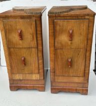 A pair of Art Deco bedside cabinets