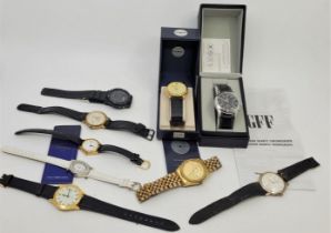 A collection of nine various gentleman's and ladies' wrist watches, to include: a gentleman's GFF