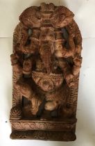 A large Indian carved wooden figure of Ganesh H:61.5cm