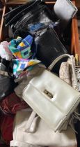 Vintage handbags, scarves and similar a qty