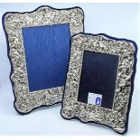 Two Britannia standard silver easel back photograph frames, the larger by Neil Lasher Silverware