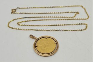 A Swiss 1935 20 franc gold coin, in precious yellow metal pendant mount (yellow metal assessed as