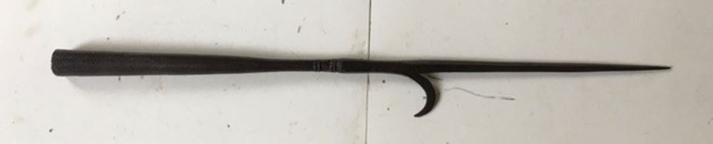 A 19th century iron halberd, possibly Indo-Persian, length 88cm.
