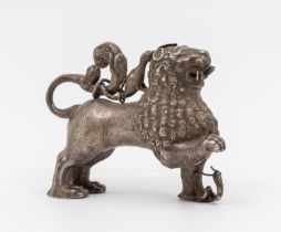 A German silver small lion aquamanile in the manner of Joachim Worms, possibly mid 16th Century