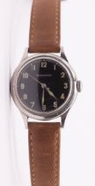 Jaeger Le Coultre: a 1940's gentleman's steel cased manual wind wristwatch, comprising a round