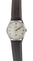 Omega: a Gentleman's steel cased manual wind vintage wristwatch, circa 1950's, comprising a signed