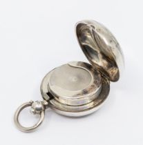 A Victorian silver sovereign case, of plain circular form, hallmarked by William Harrison Walter,