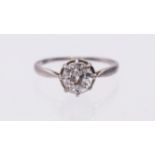 A diamond and platinum solitaire ring, comprising an old European diamond approx 1.40carats,