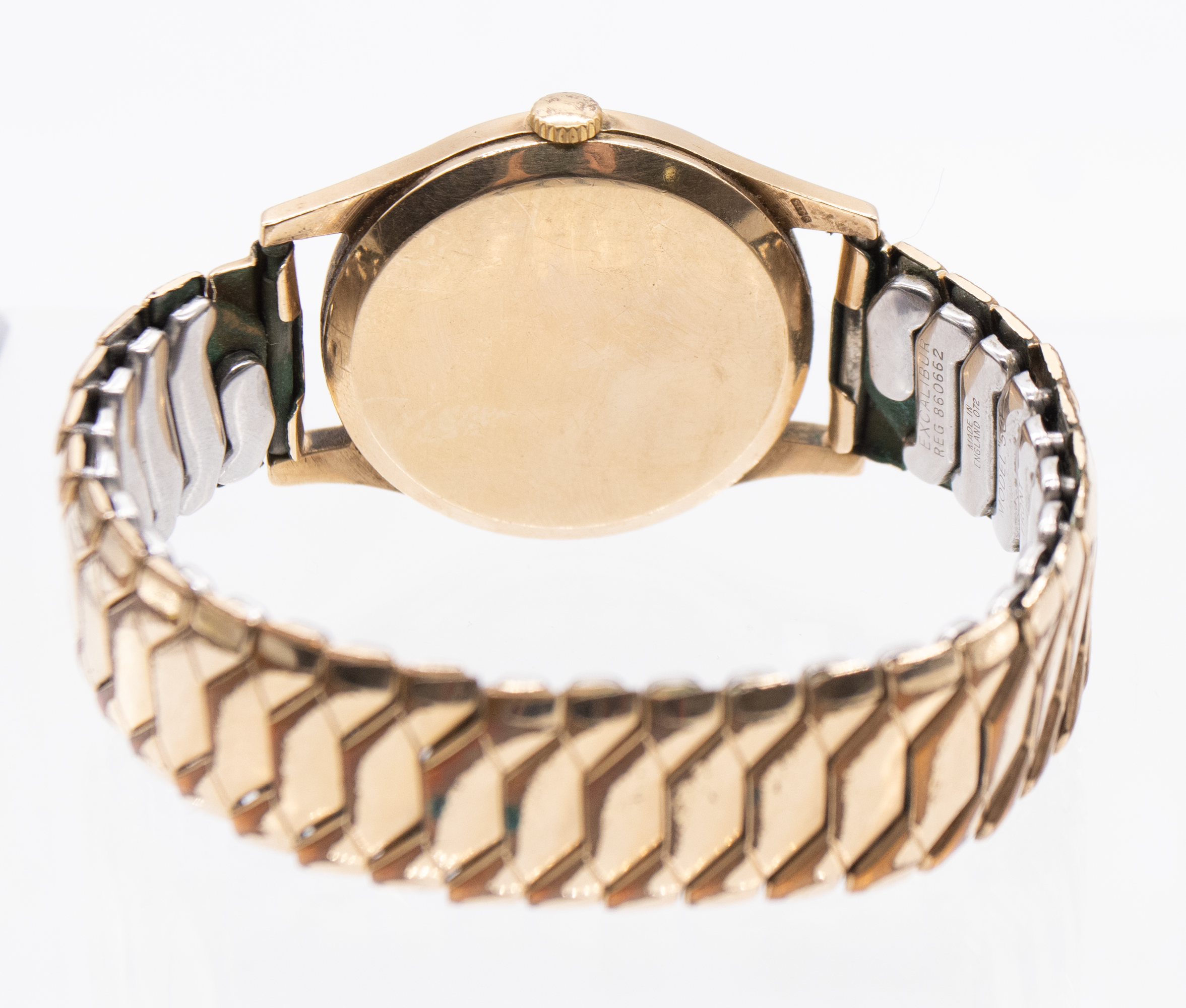 Rolex: a Gentleman's vintage 9ct gold Montres Rolex wristwatch, comprising a silvered dial with - Bild 2 aus 2