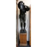 An early 20th Century in the manner of Franz Bernauer large bronze figure of The Night Watchman with
