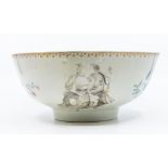 A Chinese Export famille rose erotic fruit bowl, Qing Dynasty, Qianlong, circa1770, externally