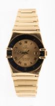 Omega: a Ladies 18ct gold Constellation quartz chronometer wristwatch, comprising a round signed