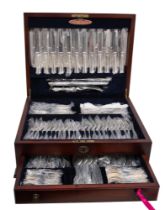 An Elizabeth II twelve piece / place silver flatware service, Dubarry pattern, hallmarked by Carr'