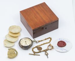 A George III Royal Navy Battle of Trafalgar interest, silver pair case pocket watch, comprising a