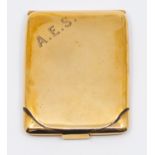 An early 20th century 9ct gold match case, rectangular shaped approx 58 x 45mm, initialled to one