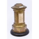 A 19th Century brass Post Box desk compendium stamped by Leuchars 38 & 39 Picadilly London,