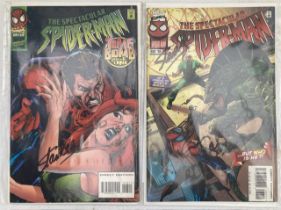 Marvel: The Spectacular Spider-Man #228 and #237. Both signed by Stan Lee. Please assess