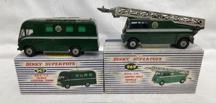 Dinky: A pair of boxed Dinky Supertoys to include: B.B.C. T.V. Extending Mast Vehicle 969, in good