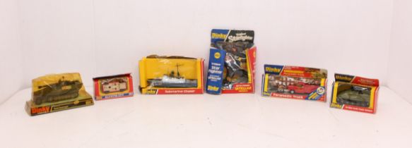 Dinky: A collection of six boxed Dinky Toys vehicles to comprise: Tank Destroyer 694, Alfetta GTV