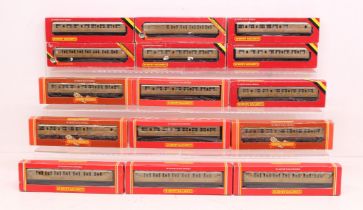 Hornby: A collection of fifteen boxed Hornby, OO Gauge coaches to comprise: R436, R435, R4062,