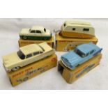 Dinky: A collection of four boxed Dinky Toys vehicles to comprise: Ford Zephyr 162, playworn in fair