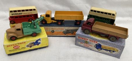 Dinky: A collection of five original boxed Dinky Toys to include: Bedford Articulated Lorry 521 in