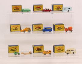 Matchbox: A collection of nine assorted boxed Moko Lesney Matchbox vehicles to comprise: Long