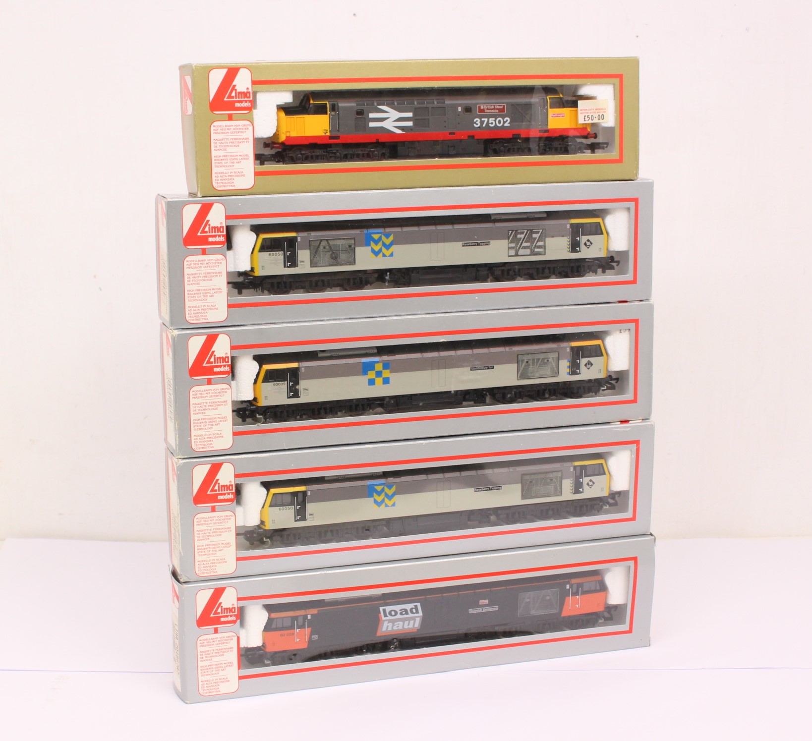 Lima: A collection of five boxed Lima diesel locomotives to comprise: 205231, 204807A5, 204808A6 (