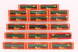Hornby: A collection of seventeen boxed Hornby, OO Gauge coaches to comprise: R486, R445, R441 and