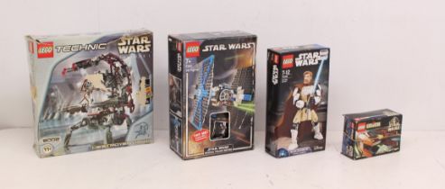 Star Wars: A collection of four boxed Lego Star Wars, opened sets, to comprise: Destroyer Droid