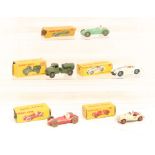 Dinky: A collection of five boxed Dinky Toys, to comprise: MG Midget Sports, 108; H.W.M. Racing Car,